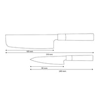 Shinrai Knives - Ensemble de couteaux Damas 2 pièces Takumi Kaza - Nakiri + Couteau d'office