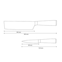 Shinrai Knives - Ensemble de 2 couteaux imprimés Damas - Nakiri + couteau d'office