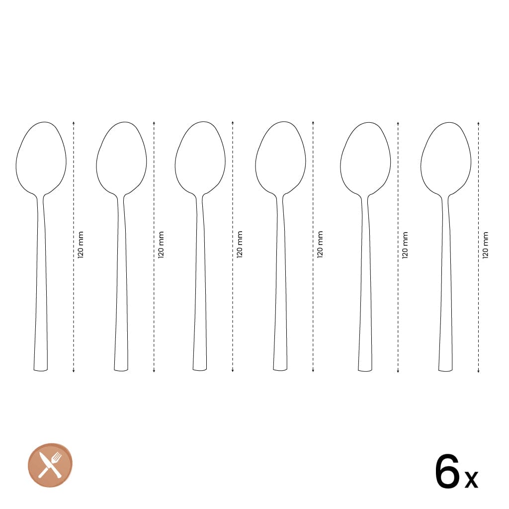 Amefa - Metropole 6 Theelepels - Zilver Theelepels Amefa