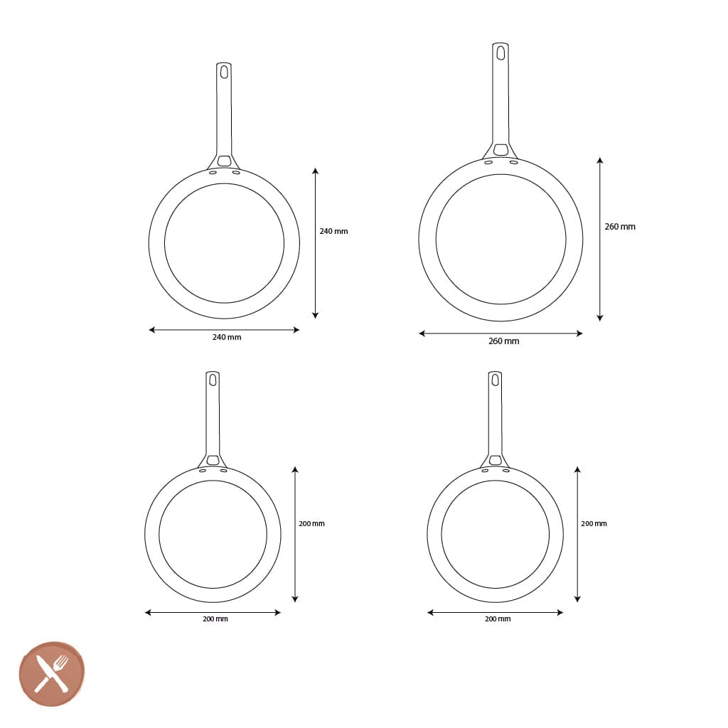 GreenPan - Padova Cream/Oxford Blue 4-delige Koekenpannenset 20/26 cm Pannenset GreenPan