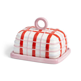&Klevering - Butter dish check pink &Klevering - Botervloot ruit roze Botervloot &Klevering