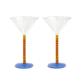 &Klevering - Coupe perle amber set of 2 &Klevering - Coupe perle amber set van 2 Cocktail glazen &Klevering