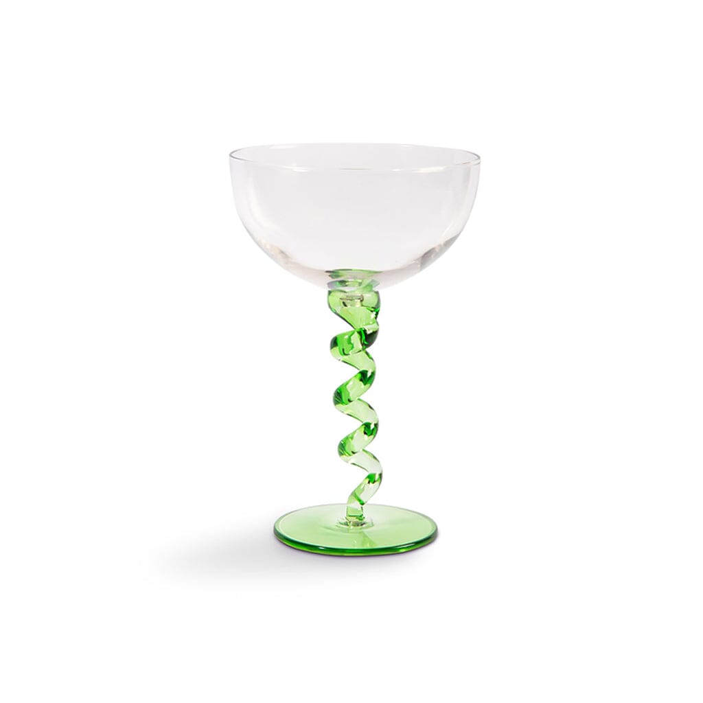 &Klevering - Coupe spiraal groen set van 2 Cocktail glazen &Klevering