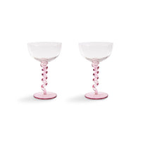 &Klevering - Coupe spiraal roze set van 2 Cocktail glazen &Klevering