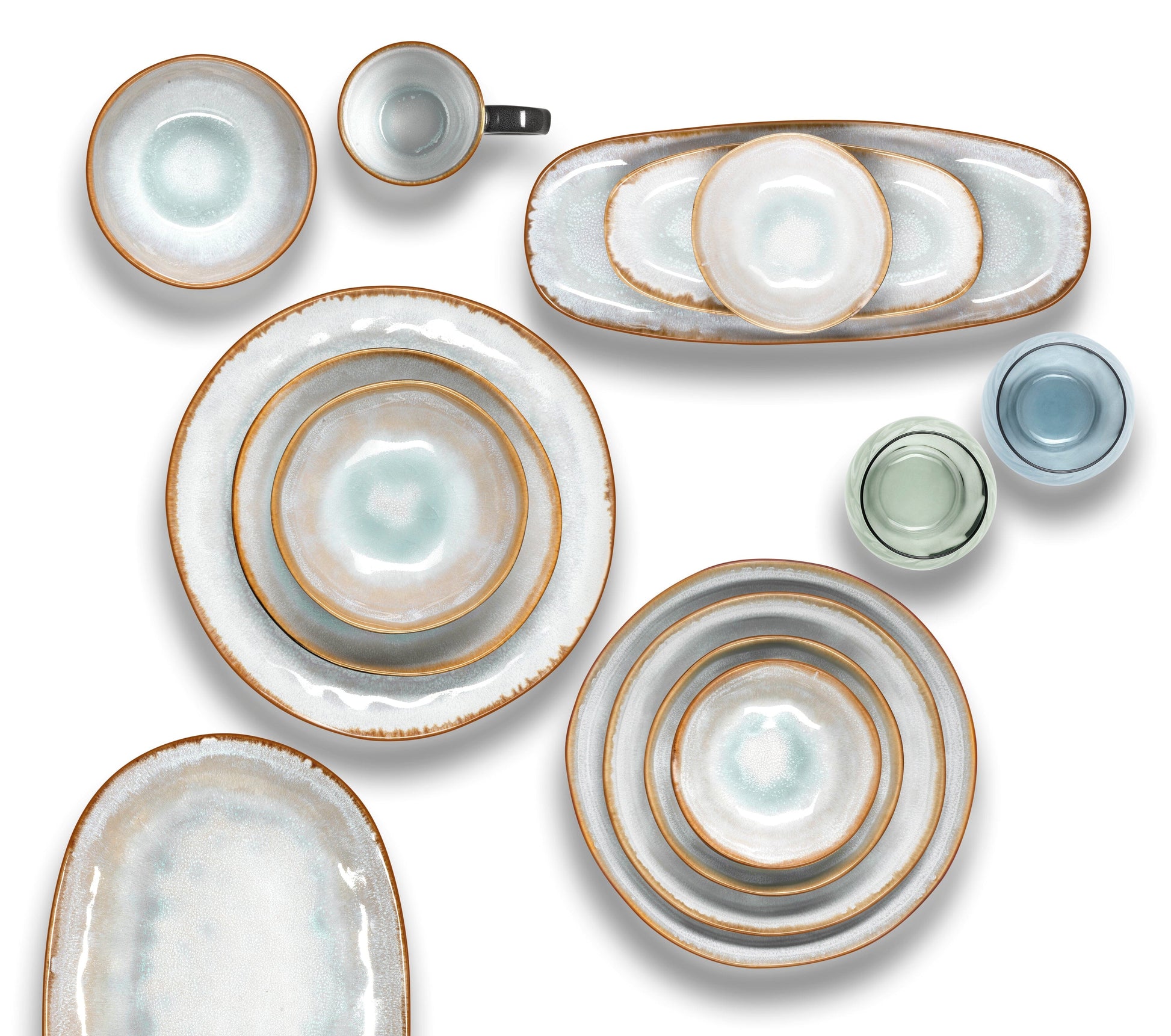 Medard de Noblat - Shadow Aqua Grote Kommen 15.2 cm (set van 6) Kommen Medard de Noblat