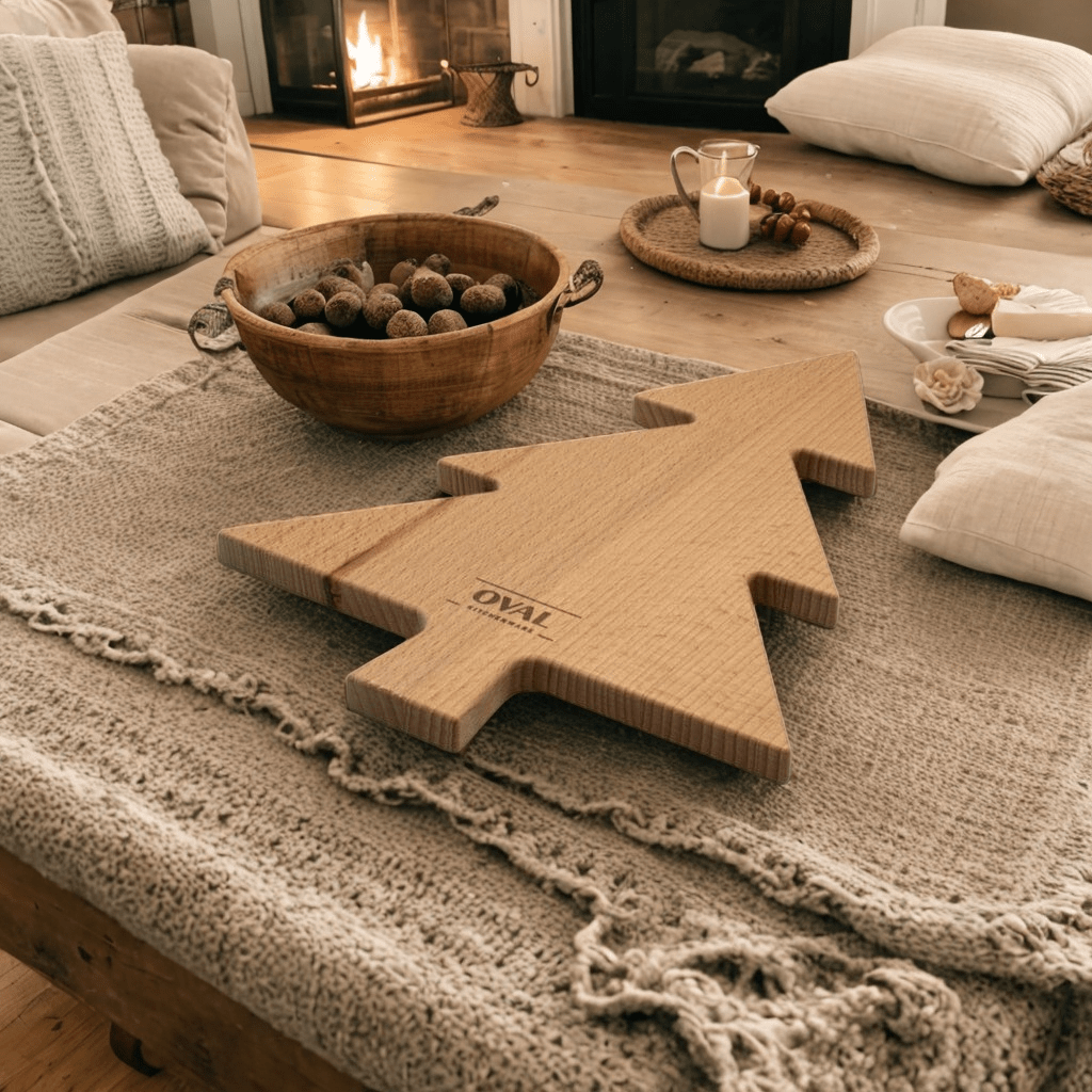 Oval - Puur Hout | Beuken Kerstboom plank 35 cm Serveerplank Oval Kitchenware