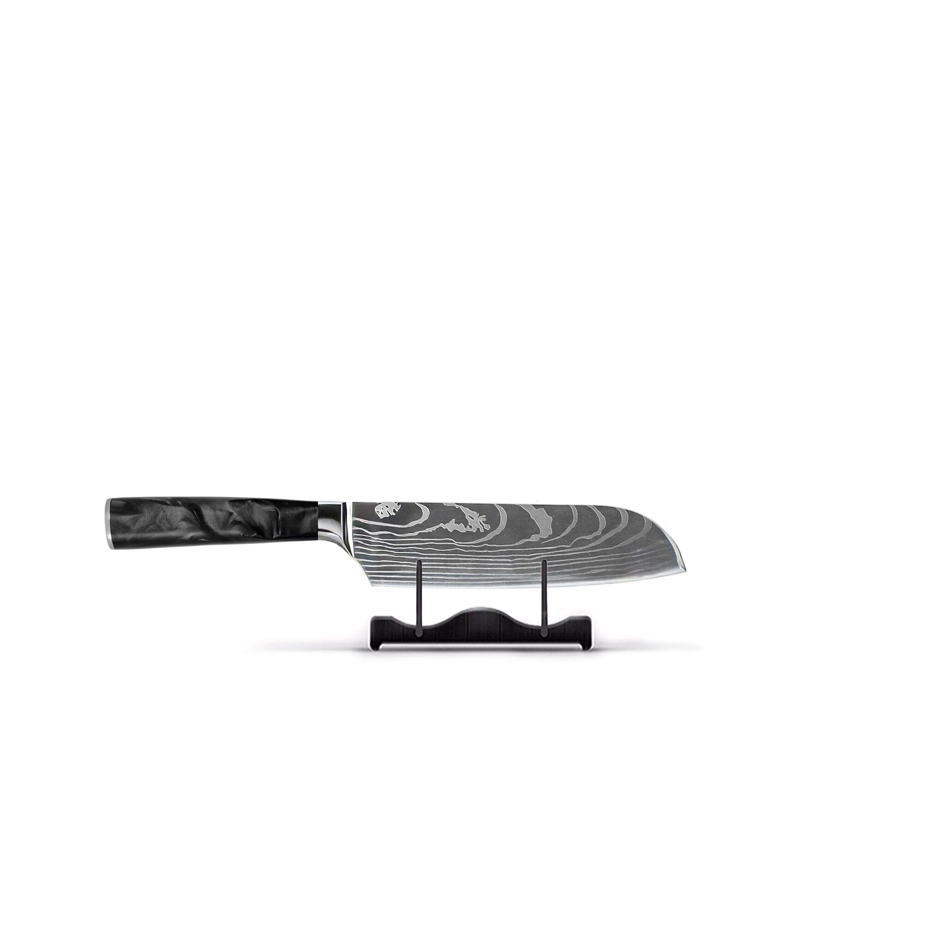 Shinrai Knives - Damascus Print Onyx Santoku mes 13 cm Santokumes Shinrai Knives