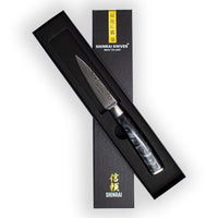 Couteaux Shinrai - Couteau d'office Onyx imprimé Damas Couteau d'office 8 cm Couteaux Shinrai