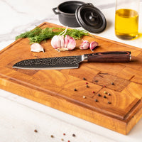 Couteaux Shinrai - Coffret de 2 couteaux en acier inoxydable martelé - Santoku + couteau d'office