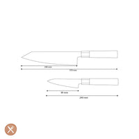 Shinrai Knives - Kurayami 2-delige Damascus Messenset - Kiritsuke + Schilmes Messenset Shinrai Knives