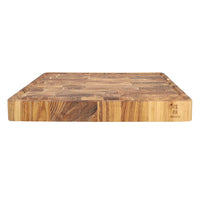 Planche à découper en teck de luxe Shinrai Knives - Bois de bout - 40 x 30 x 4,5 cm