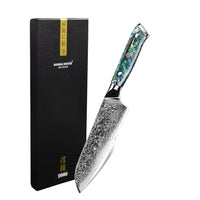 Couteaux Shinrai - Couteau Santoku Damas en nacre, 18 cm