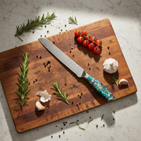 Shinrai Knives - Parelmoer Jewels Serie 5-delige Damascus Messenset Messenset Shinrai Knives