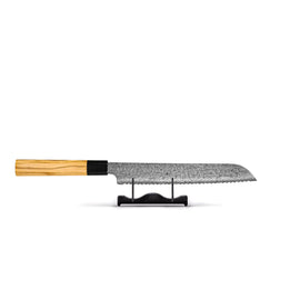 Shinrai Knives - Takumi Kaza Damascus Bread Knife 20 cm Shinrai Knives - Takumi Kaza 3-delige Damascus Messenset - Koksmes + Broodmes + Schilmes Messenset Shinrai Knives