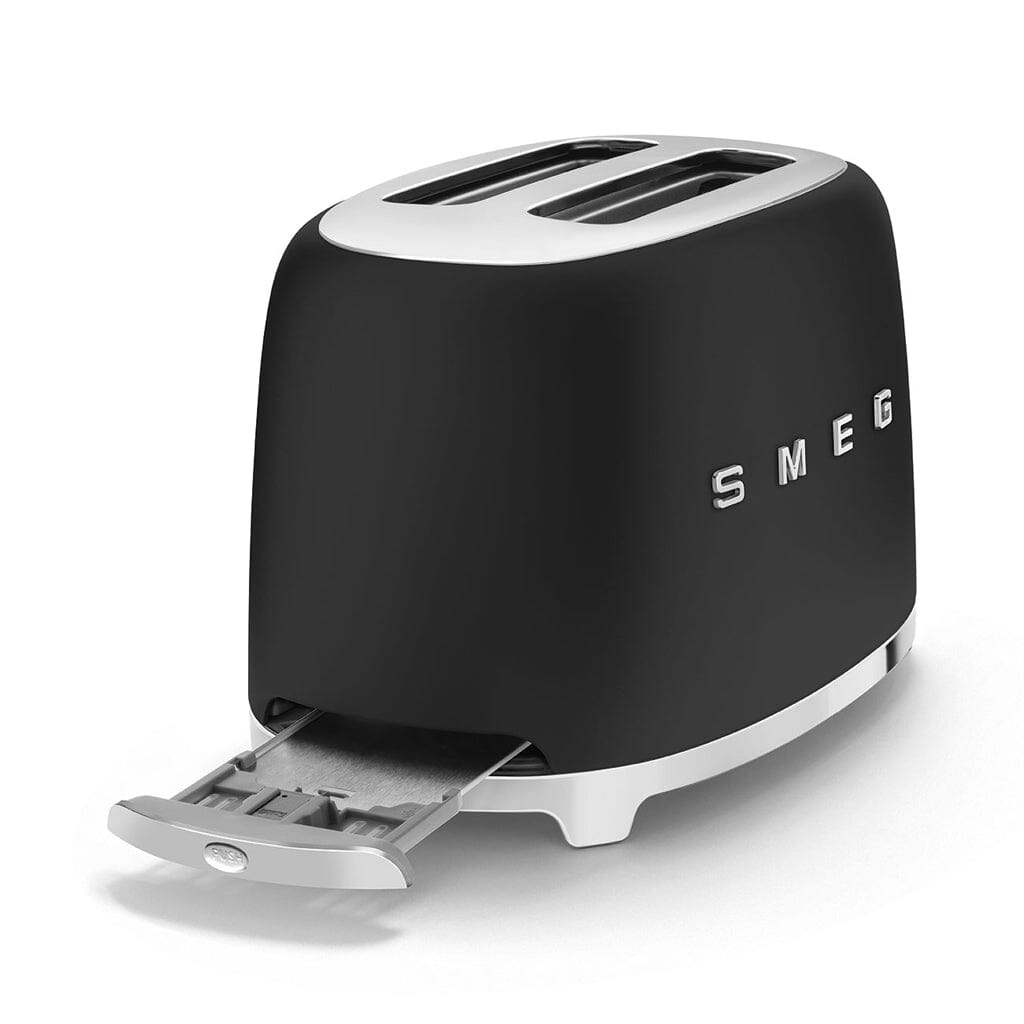 Smeg - Broodroosters | Mat Zwart | Jaren 50 | Toaster 2x2 Broodrooster Smeg
