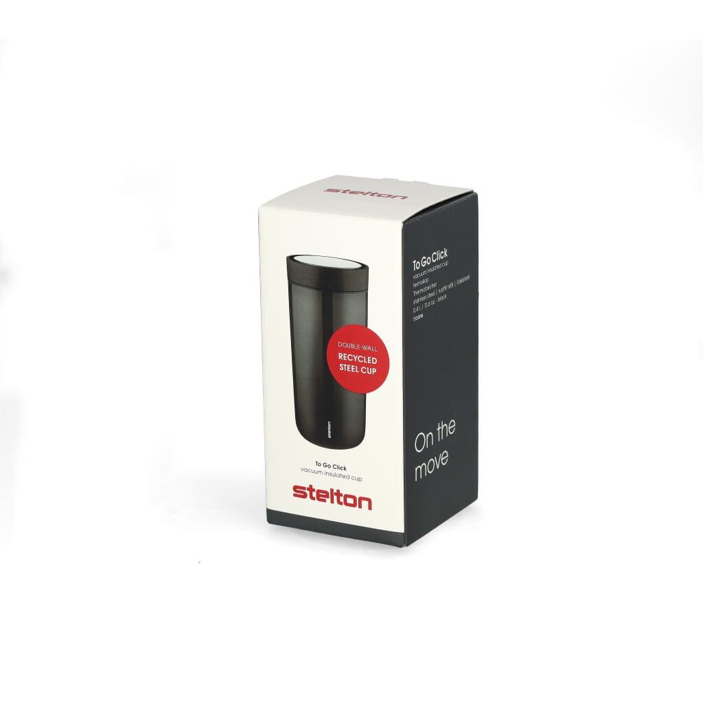 Stelton - To Go Click Thermosfles 0.4 l. - Zwart Thermosfles Stelton