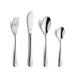 Amefa - Teddy 4-piece children's cutlery Teddy 4310 mirror 18-10 4-pc Children set in gift box Amefa