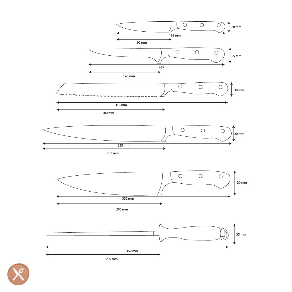 Wusthof - Classic Messenset 6-delig Messenset Wusthof