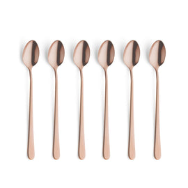 Amefa - Austin 6 Latte Spoons - Matte Copper Amefa - Austin 6 Latte Lepels - Mat Koper Latte lepels Amefa