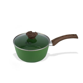 Cook & Pan - Go Green Saucepan 18 cm with glass lid By C&P - Go Green Steelpan 18 cm met glazen deksel Steelpan By C&P
