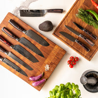 Damascus Print 9-delige Messenset Messensets Shinrai Japan