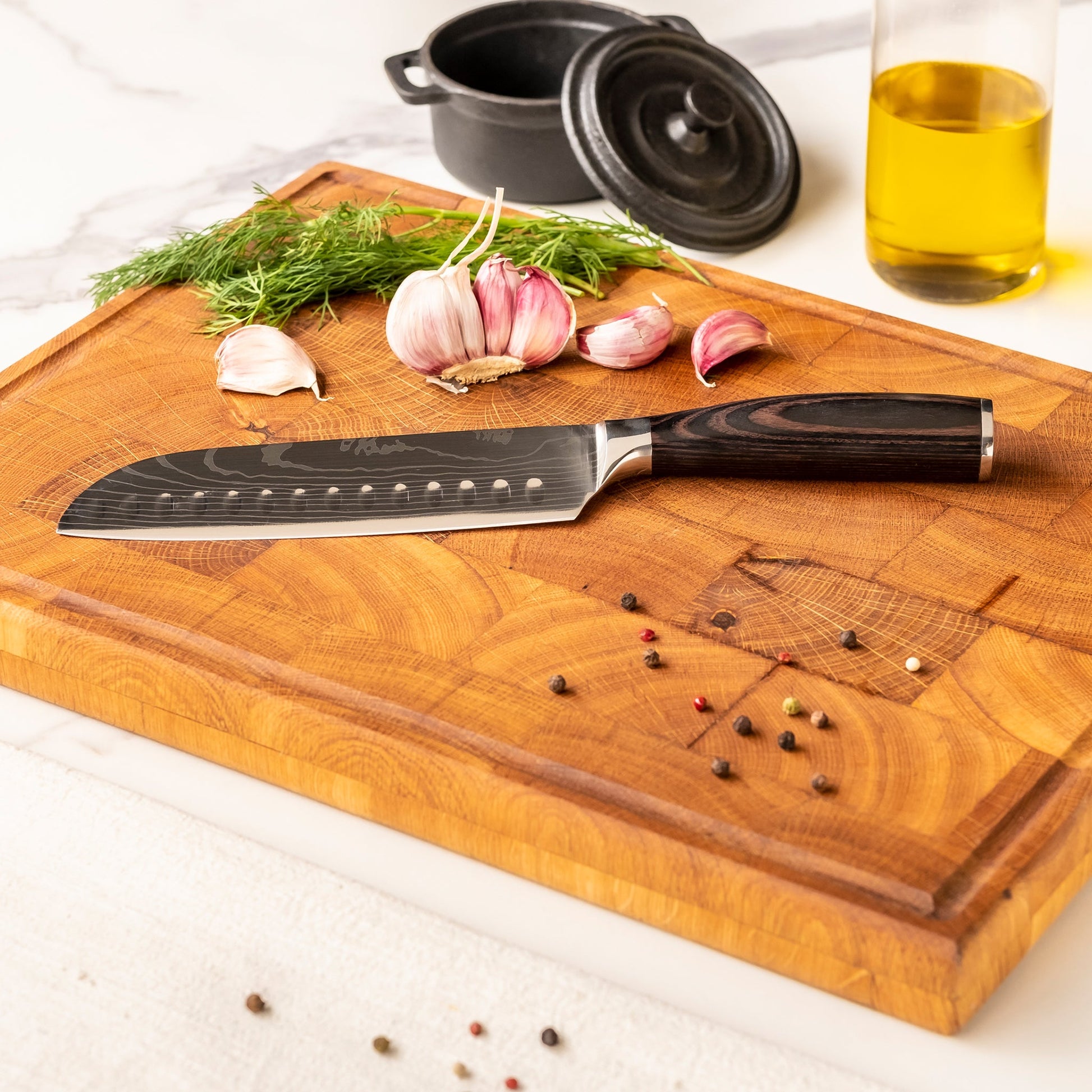 Damascus Print 9-delige Messenset Messensets Shinrai Japan