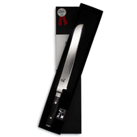 Japans Yaxell Ran Broodmes 23 cm 69 laags roestvrij damast staal met canvas-micarta heft Broodmes Yaxell