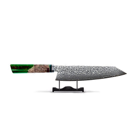 Shinrai Japon - Octogone Émeraude Damas Kiritsuke 23 cm - Édition Spéciale Bezig met laden...