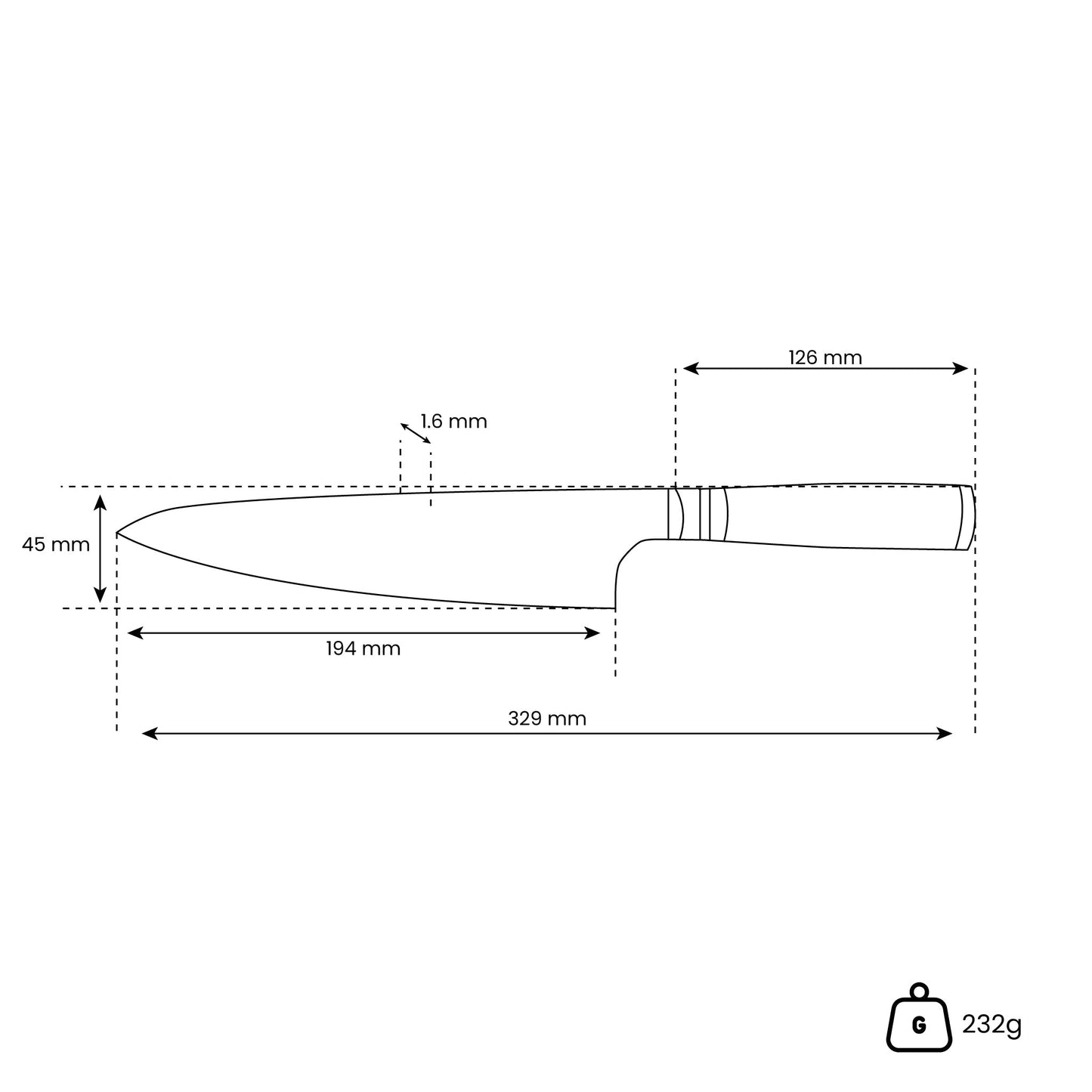 Micarta Jewels - Damascus Koksmes 20 cm Keukenmessen Shinrai Japan