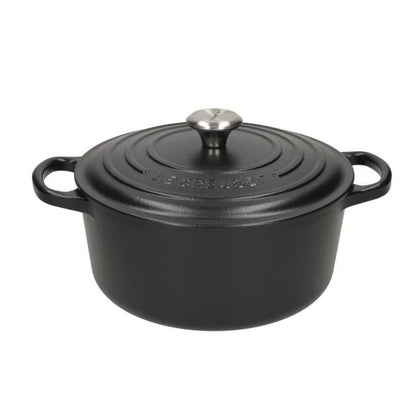 LeCreuset - Roast- / Stew pan Signature round Matte Black 22cm 3.3l (black interior)