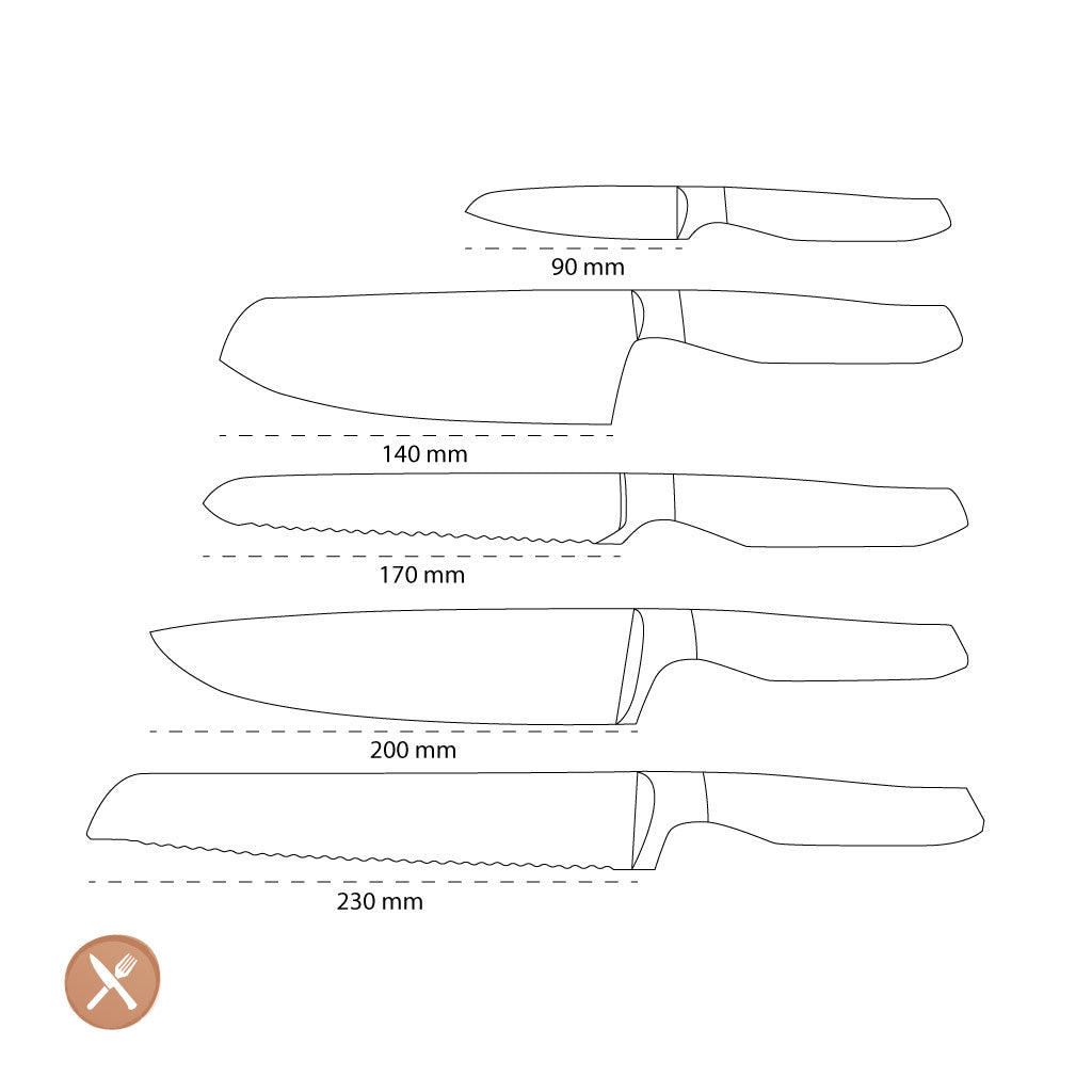 Wusthof - Amici 5-piece knife set with block