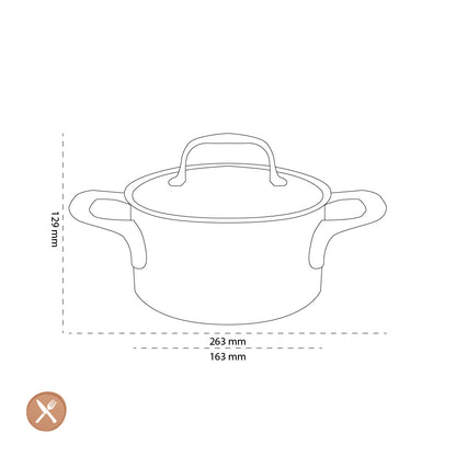 Demeyere - Atlantis 7 Casserole avec couvercle 16 cm