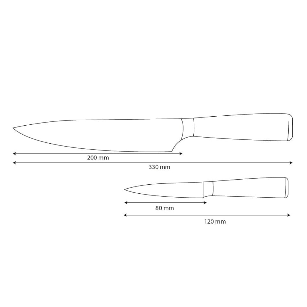 Couteaux Shinrai - Ensemble de 2 couteaux imprimés Damas - Couteau de chef + Couteau d'office