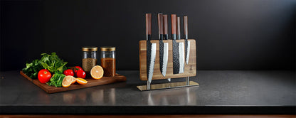 Shinrai Japan - Kurayami 7-piece Damascus Knife Set