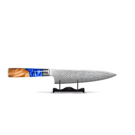 Shinrai Knives - Couteau de Chef Epoxy Saphir Damas 20 cm