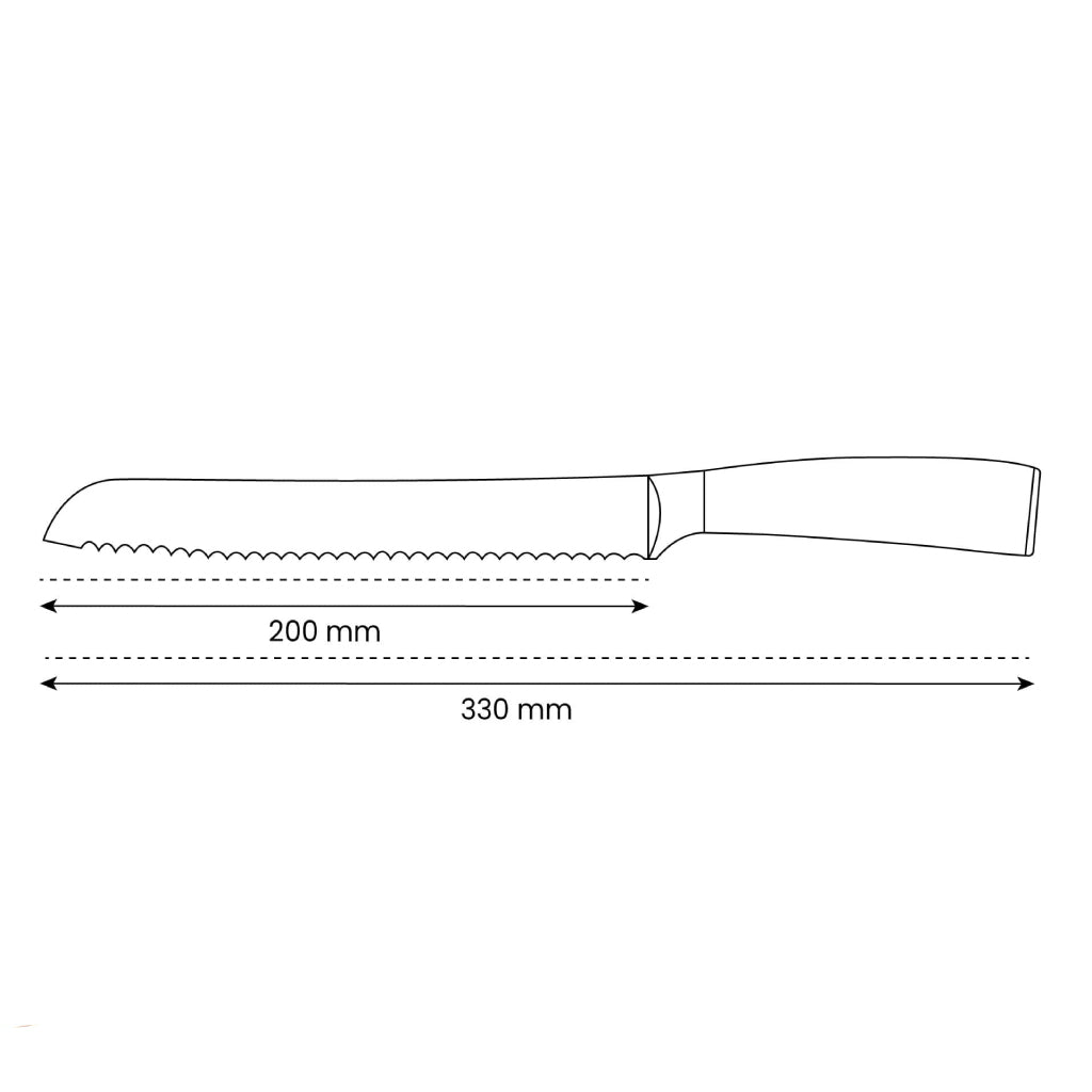 Saphir Époxy Imprimé Damas Japonais - Couteau à Pain 20 cm