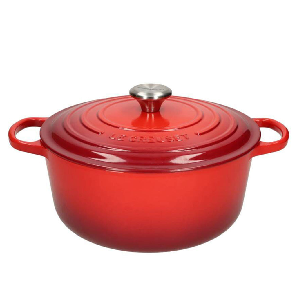 LeCreuset - Roast- / Stew pan Signature round Cherry red 24cm 4.2l