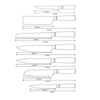 Shinrai Knives - Micarta Jewels 7-Piece Damascus Knife Set