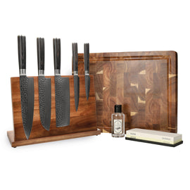 Couteaux Shinrai - Coffret Mega BR Damas Martelé - Tout ce dont vous avez besoin