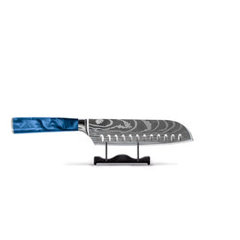 Saphir époxy imprimé Damas japonais - Couteau Santoku