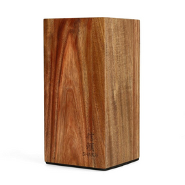Shinrai Knives - Bloc à couteaux magnétique rotatif - Bois d&#39;acacia