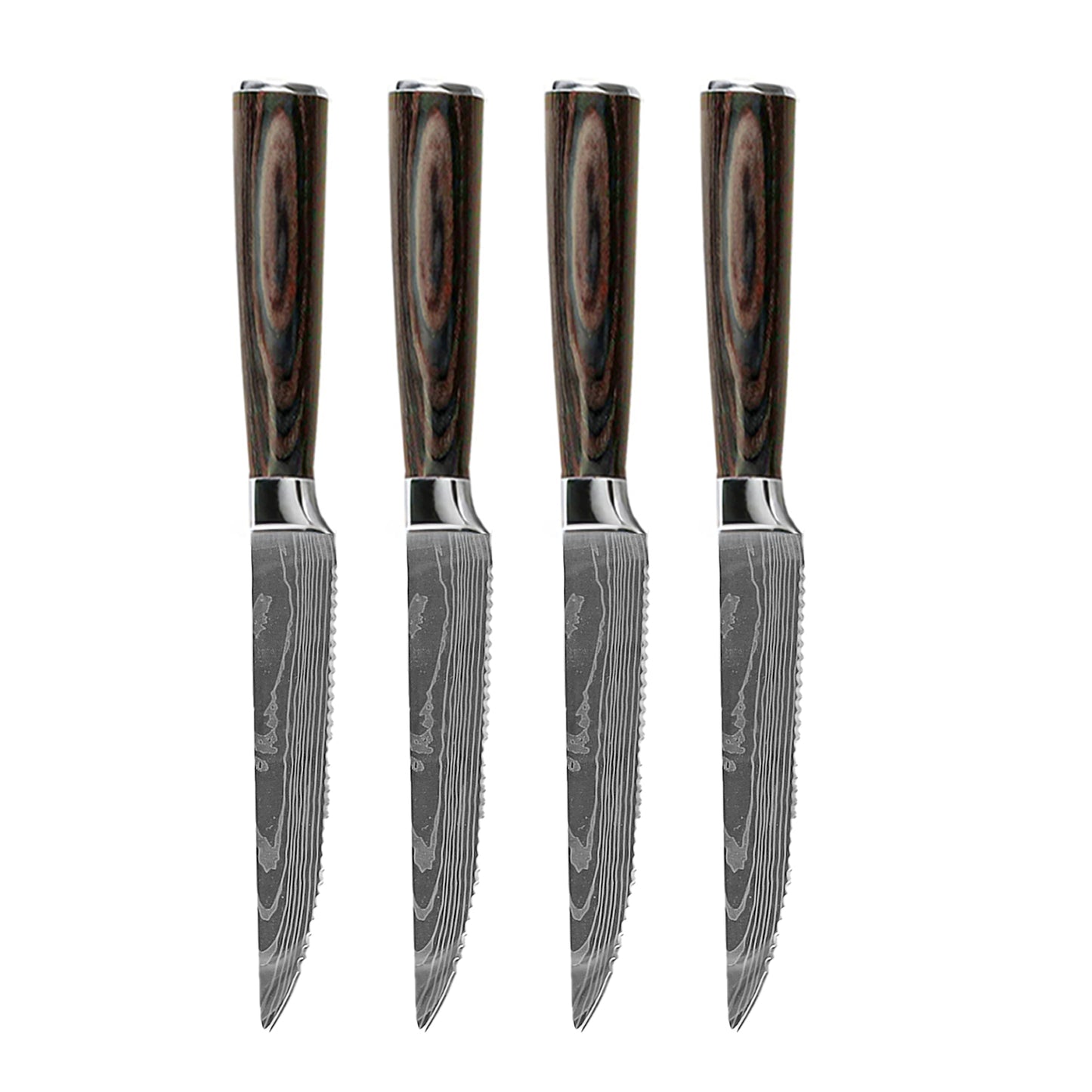 Shinrai Knives - Damascus Print 14-piece Knife Set - Master collection XL set + Block