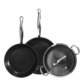 GreenPan - Barcelona Pro 4-delige Pannenset 28/30/28 cm - koekenpan + stoofpan met deksel + wokpan Pannenset GreenPan 