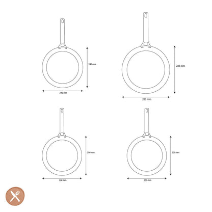 GreenPan - Padova Blush/Sunshine Yellow 4-delige Koekenpannenset 20/24/28 cm Pannenset GreenPan 