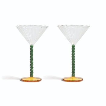 &Klevering - Coupe perle groen set van 2 Cocktail glazen &Klevering 