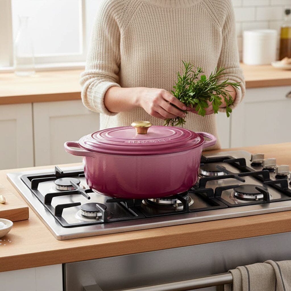 Le Creuset - Braadpan Ovaal in Geëmailleerd Gietijzer - Berry - 31 cm Braadpan Le Creuset 