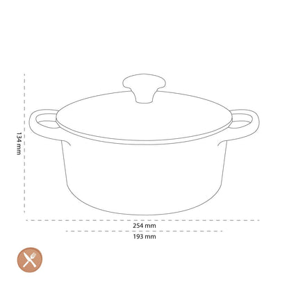 Le Creuset - Braadpan Signature rond Mat Zwart 18cm 1,8l Le Creuset 