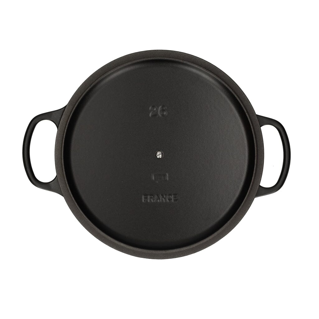 Le Creuset - Braadpan Signature rond Mat Zwart 26cm 5,3l (zwart interieur) Le Creuset 