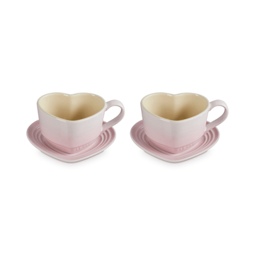 Le Creuset - Mokken in Hartjesvorm 2-delige Set Shell Pink Le Creuset 