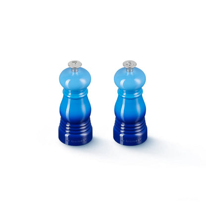 Le Creuset - Set van 2 Kleine Molens Azure 11cm Peper- en Zoutmolen set Le Creuset 